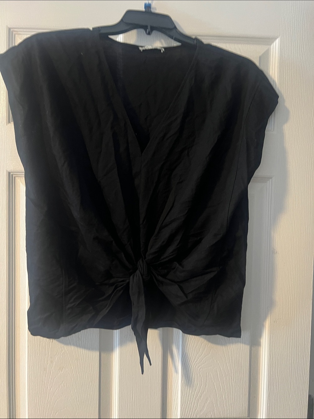 Zara Black Knot-Front Crop Top